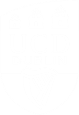 UCD (University College Dublin) logo in white